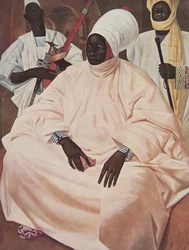 Barma Mata, sułtan Zinder (studium do portretu), z Rysunku i malarstwa Afryki, wykonanego podczas ekspedycji Citroen Centre Afrique, druga misja Haardt Audouin-Dubreuil, wyd. Paryż