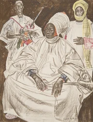 Barma Mata, sułtan Zinder, z Rysunki i obrazy Afryki, wykonany podczas wyprawy Citroen Centre Afrique, druga misja Haardt Audouin-Dubreuil, wyd. Paryż, 1927