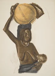 Ouled Gopo Arabka z dzieckiem (Fort Lamy), z Dessins et Peintures d