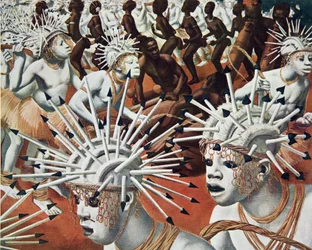 La Ganza (Bambili), z Rysunku i malarstwa Afryki, wykonanego podczas wyprawy Citroen Centre Afrique, druga misja Haardt Audouin-Dubreuil, wyd. Paryż, 1927