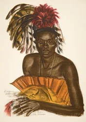 Tuba, szef kuchni Matchaga (Niangara (haut Ouelle), z Rysunku i malarstwa Afryki, wykonany podczas wyprawy Citroen Centre Afrique, druga misja Haardt Audouin-Dubreuil, wyd. Paryż, 1927 (współpraca