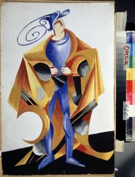 Figurino de teatro para a peça "Romeu e Julieta" de William Shakespeare. Guache d