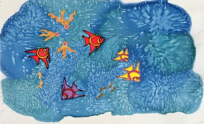 Ryba, 1999 (malowany jedwab)