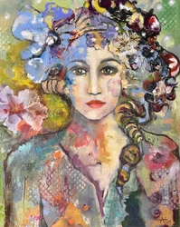 Żywy portret kwiatowy