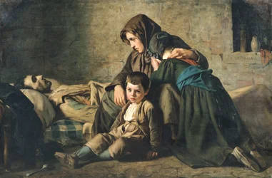 A Morte do Mendigo (óleo sobre tela)polonês