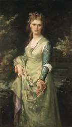 Christina Nilsson en Ophelie - Christina Nilsson (1843-1921) jako Ofelia, autorstwa Cabanela, Alexandre (1823-1889). olej na płótnie