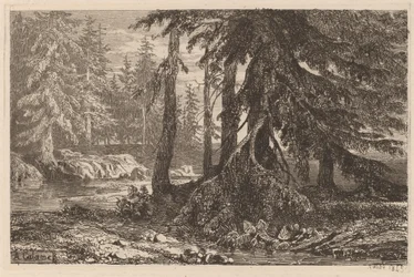 Próby akwaforty Alexandre Calame, III, pl. 16