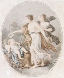 Amorek koronowany łaskami, 1770-1805.