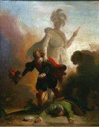 Don Juan i posąg komandora, ok. 1835