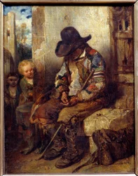 Żebrak ze swoim przepisem Obraz Alexandre Gabriel Decamps (1803-1860) 1833 Nd. 0,41x0,32 m²
