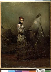 „Autoportret” (autoportret) Obraz Alexandre Gabriel Decamps (1803-1860) 1830 Ermitaż, Sankt Petersburg
