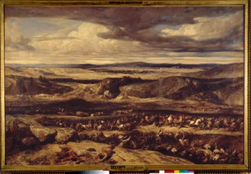 Klęska Cimbres (101 pne) lub rzymskiego generała Mariusza pokonał Cimbres na równinie prowansalskiej Obraz Alexandre Gabriel Decamps (1803-1860) 1833 Sun. 1,3x1,95 m²