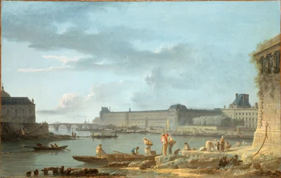 Pont Royal i Luwr widziane z Pont-Neuf terre-plein, ok. 1780 r. (olej na płótnie)