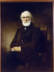 Ivan Tourgueniev - Portret autora Ivan S. Turgieniev (1818-1883) - Peinture de Alexei Alexeyevich Harlamov (1840-1922) - 1875 - Olej na płótnie - 144x108 - Państwowe Muzeum Rosyjskie, Petersburg