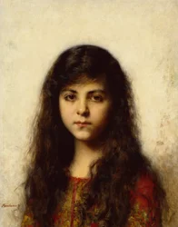 Portret młodej dziewczyny (olej na płótnie)