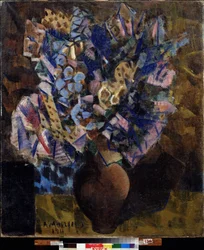 Kwiaty (Kwiaty). Malarstwo Aleksiej Aleksiejewicz Morgunow (Morgunow) (1884-1935), olej na płótnie
