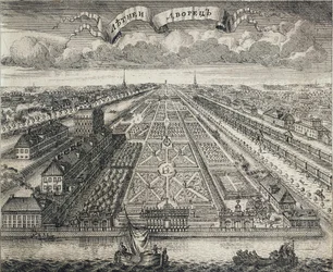 Widok Ogrodów Letnich od strony Newy, 1717