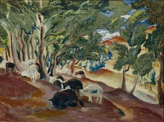 Korolkowskie Dacza. Owce na skraju lasu, 1918