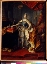 Portret cesarzowej Katarzyny II (1729-1796) Rosji. Obraz Aleksieja Pietrowicza Antropowa (1716-1795), olej na płótnie