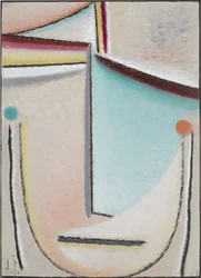 Abstrakcyjna głowa: różowo-jasnoniebieska, 1929