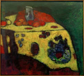 Martwa natura z żółtym kocem