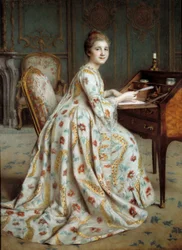 Portret markizy Dubois Mouchet Obraz Alexis Axilette (1860-1931) XIX w. Angers, Muzeum Sztuk Pięknych