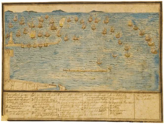Topograficzne przedstawienie bitwy pod Leghorn, ok. 1653
