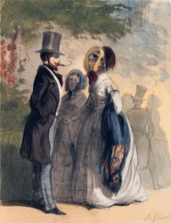 Regularny gość ogrodów Ranelagh, z „Les Femmes de Paris”, 1841-42 (kolor lito)