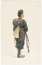Strzelec 4. Pułku Gurkha w szyku marszowym, 1890