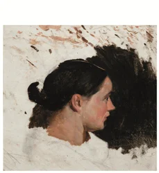 Retrato de uma menina (óleo sobre papel) polonês