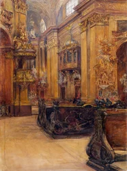 Wnętrze Peterskirche w Wiedniu