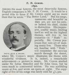 Frederic Hymen Cowen, brytyjski pianista, dyrygent i kompozytor (zdjęcie czarno-białe)