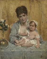 Matka i dziecko, ok. 1875-80