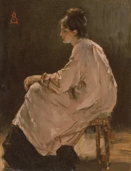 Seated Girl (öljy aluksella) kiillotusaine