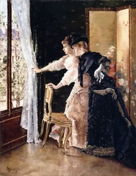 Oglądając przechodzącego narzeczonego, 1886