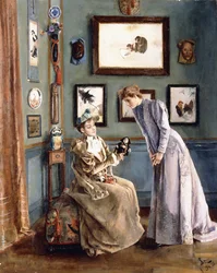 Kobiety z japońską lalką, 1894
