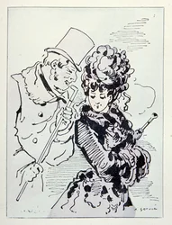 Na asfalcie, ilustracja z Les Parisiennes, ok. 1870 r.