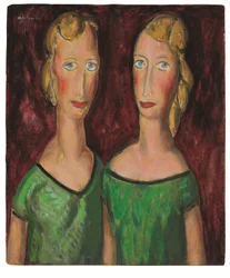 Dwie siostry w zieleni, ok. 1920 (olej na pokładzie)