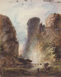 Diabelska Brama, ok.1850-60 (pranie, długopis i tusz na papierze)