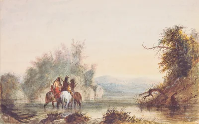 Horse-Shoe Creek, ok. 1837 (ołówek, akwarela i gwasz na papierze)