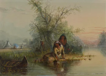 Obozowisko Indian nad rzeką Eau Sucre