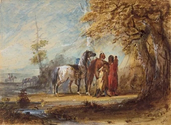 Rodzina indyjska, ok. 1837 (ołówek, akwarela i gwasz na papierze)