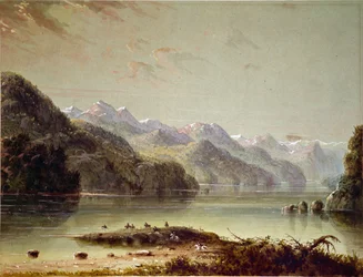 Widok nad jeziorem (Góra Wind River)