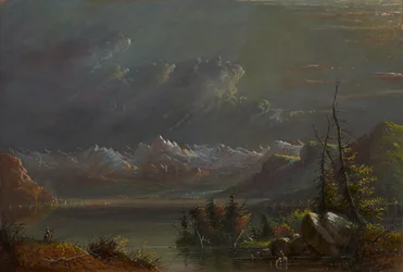 Widok nad jeziorem – Góry Skaliste