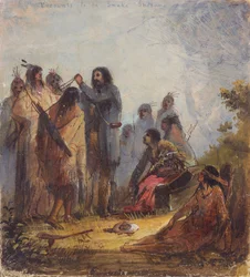 Prezenty dla Indian Snake, ok. 1837 (olej na papierze)