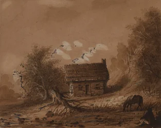 Mały drewniany domek