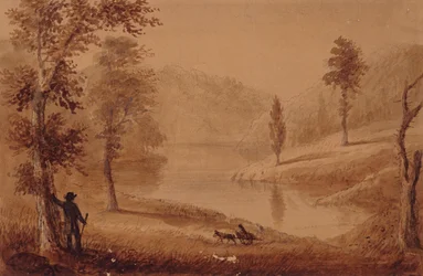 Jezioro łabędzie, ok. 1837 (akwarela na papierze)