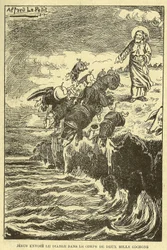 Ilustracja Alfreda Le Pete (1841-1909) w Gros-Jean et son cure