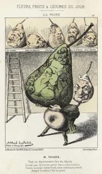 La Peire: Karykatura o Thiers – chor. z 14.02.1871 r. Alfred Le Petitty, w „Kwiatach, owocach i warzywach dnia””.