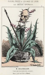 Le Cactus Spineux: Karykatura o Louisie Charlesie Delescluze (1809 - 1871) - il. z 16.01.1871 w „Kwiaty, Owoce i Warzywa Dnia”